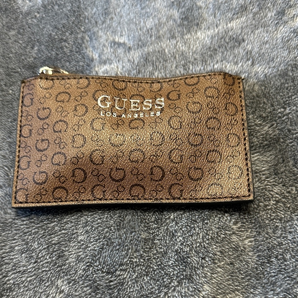 Guess Brown Monogram Card Wallet